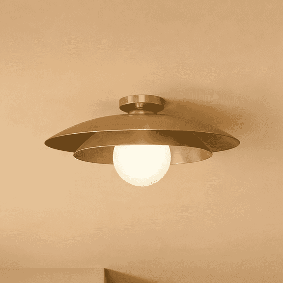 Sherrer 1-Light Ceiling Light in Warm Brass