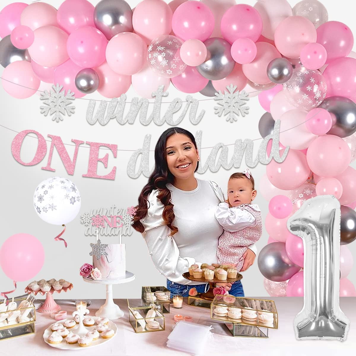 Personalizzato Onederland Cake Topper Piccolo fiocco di neve 1o compleanno Cake Topper Inverno Onederland Party Decor Inverno 1o compleanno One Cake Topper - Italia