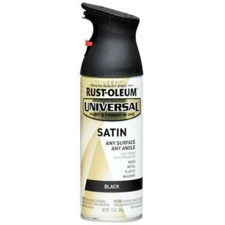 12 OZ Universal Satin Black Universal 1 Coat Coverage Spray Paint Only