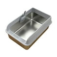 thumbnail image 3 of TISHITA Cat Litter Box Anti Splashing Sturdy Kitty Litter Pan for Kittens Kitty Cats Light Gray, 3 of 8