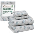 thumbnail image 2 of RUVANTI 100% Organic Cotton Sheets - California king Sheet Sets - 4 Piece Percale Weave Bedding, Crisp, Cooling & Breathable, Soft & Durable, 16" Deep Pocket, Hotel Quality Sábanas - Blue Rose, 2 of 6