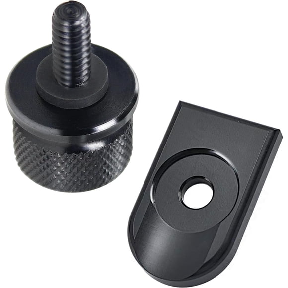 Couvercle de Bouton de Montage à Vis avec Languette de Boulon de Siège pour Harley Road King Softail Fatboy 1996-2021 (Noir) -