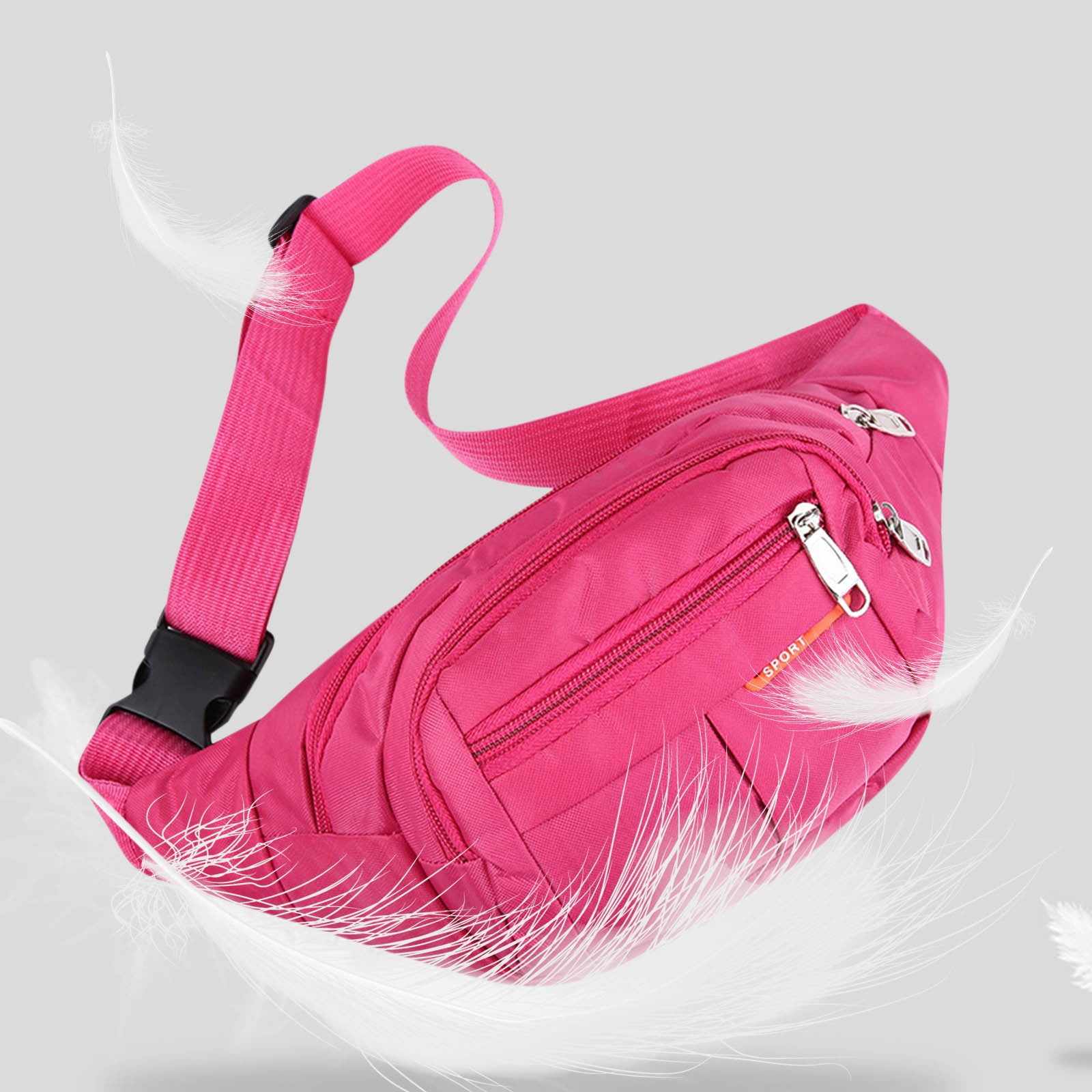 Renjiang Pink Waistpack for Women Men, Casual Bumbag Fashionable