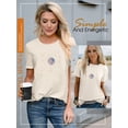 thumbnail image 4 of ZXSXSY Women's Moon Space Graphic Tee Tops Crew Neck Short Sleeve Casual T Shirts, 4 of 6