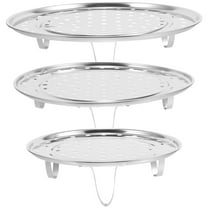 BESTOYARD 3pcs Stainless Steel Steamer Rack Multifunctional Cooking Food Steaming for Kitchen Use Silver