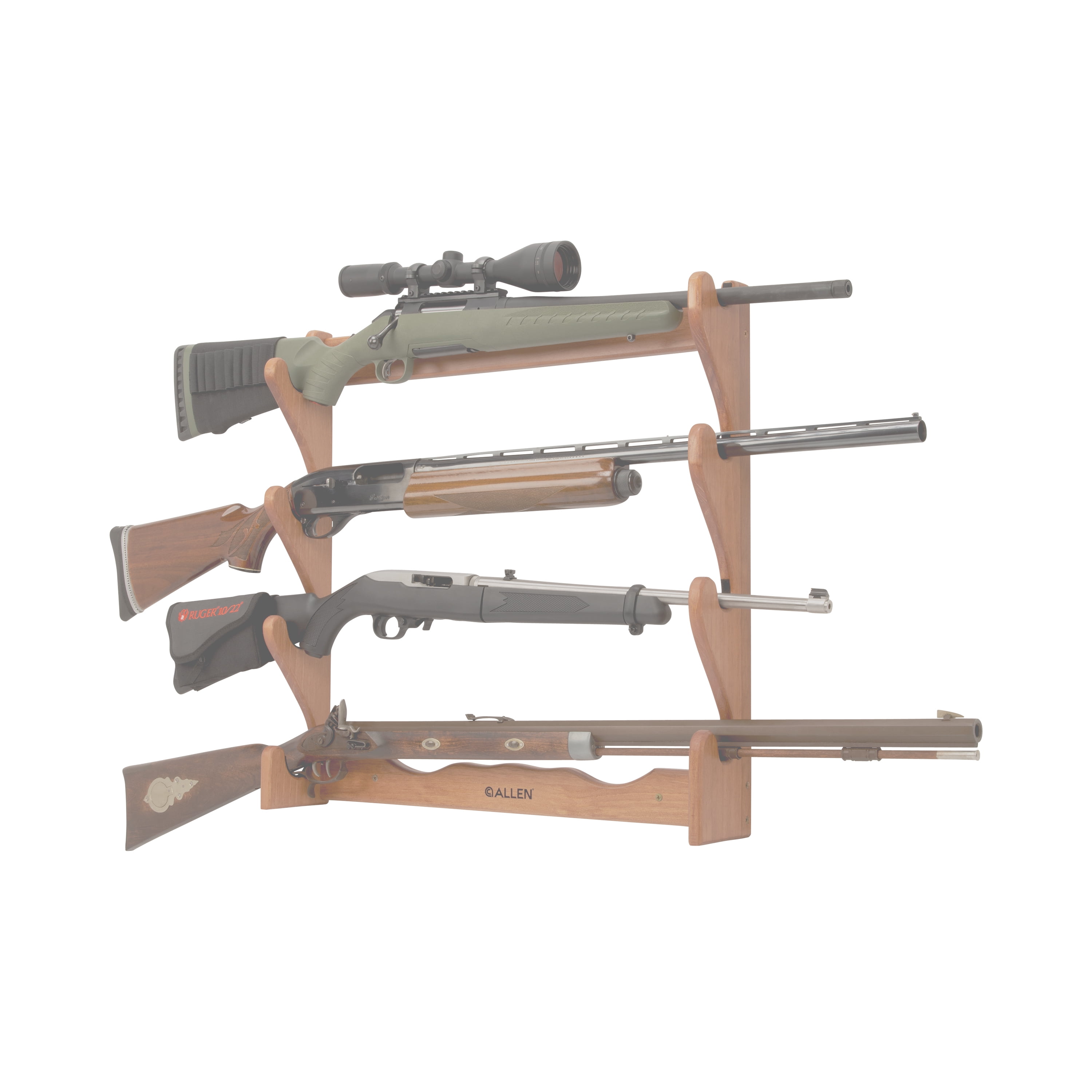 Four Gun Wooden Gun Rack