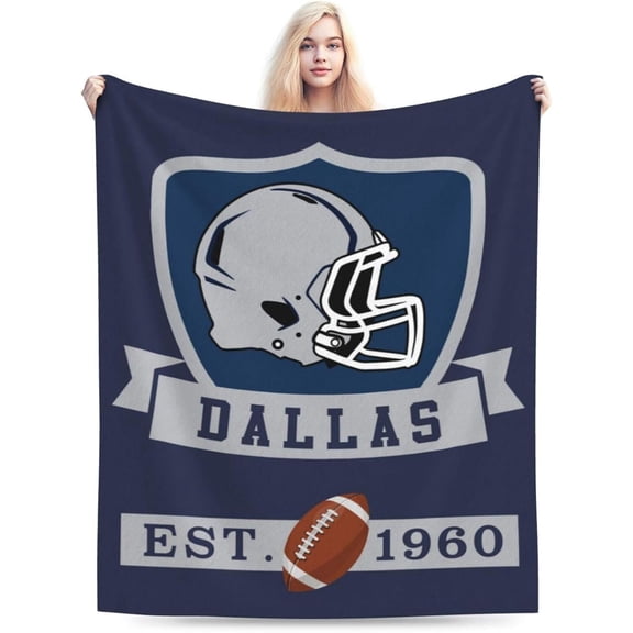 Dallas Football Throw Blanket - Soft Plush Fleece Cozy Sports Blankets- Football Bedding Stuff Gifts for Kids Men Women 30X40"