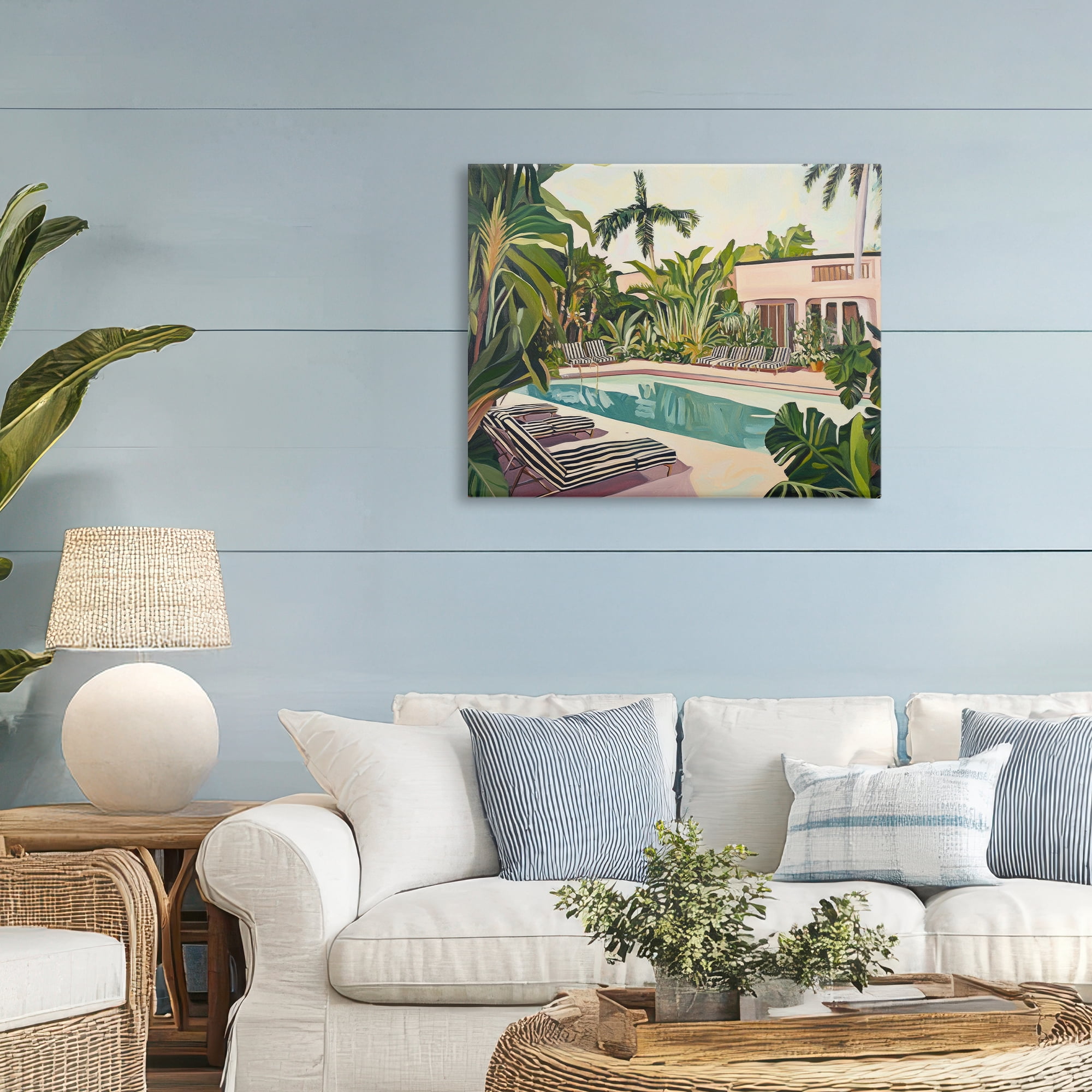 Stupell Industries Poolside Resort Lounge Chairs Canvas Wall Art, design by Sisi and Seb