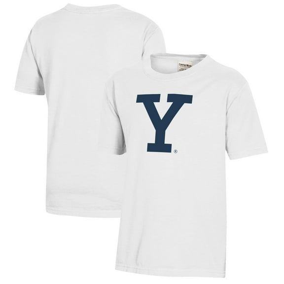 Youth  White Yale Bulldogs Logo Comfort Wash T-Shirt