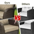 thumbnail image 5 of SHGJ&SOFT 3 Piece Patio Furniture Set, 2 Outdoor Swivel Rocking Chairs with Side Table, Thick Cushions Wicker Glider Chairs, All-Weather Brown Rattan Bistro Set for Porch, Deck, Pool (Brown), 5 of 11