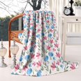 thumbnail image 2 of Pioneer Flower Floral Print Pattern Blanket,Comfortable Soft Flannel Throw Blanket,All Season,Warm Lightweight Blankets for Sofa Bed Couch Living Room Chair,50"x60", 2 of 4
