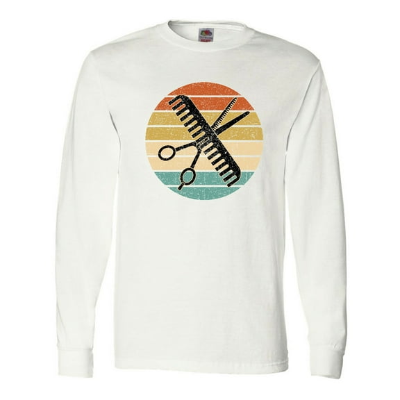 Inktastic Hair Stylist Barber Retro Sunset Long Sleeve T-Shirt
