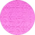 thumbnail image 1 of Ahgly Company Indoor Round Abstract Pink Modern Area Rugs, 7' Round, 1 of 4
