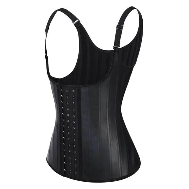 Corsé bajo el busto Sunnimix moldeador de cuerpo Deshuesado de Acero quemador de grasa en la barriga Negro L