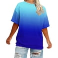 thumbnail image 3 of Generic Womens Oversized T Shirts Loose Fit Short Sleeve Tees V Neck Color Block Summer Tops 2026 Summer Fashion, 3 of 5