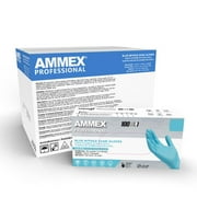 AMMEX Blue Nitrile Disposable Exam Gloves, 3 Mil, Large, 1000/Case