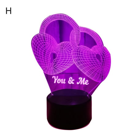 

GYMNASTIKA 7 Colors 3D LED Touch Night Light Table Lamp Home Decor Valentines Day Gift