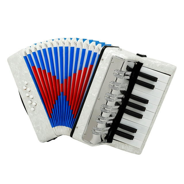 WHAMVOX White Beginner Accordion Instrument for Playing Promoting Musical Talent Development