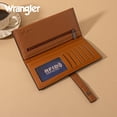 thumbnail image 6 of Wrangler Purses for Women Slim Thin Wallet RFID Blocking Bifold Clutch with Zipper Coin Purse Original Branded Leather Wallet with Card Holder, Brown, 6 of 7