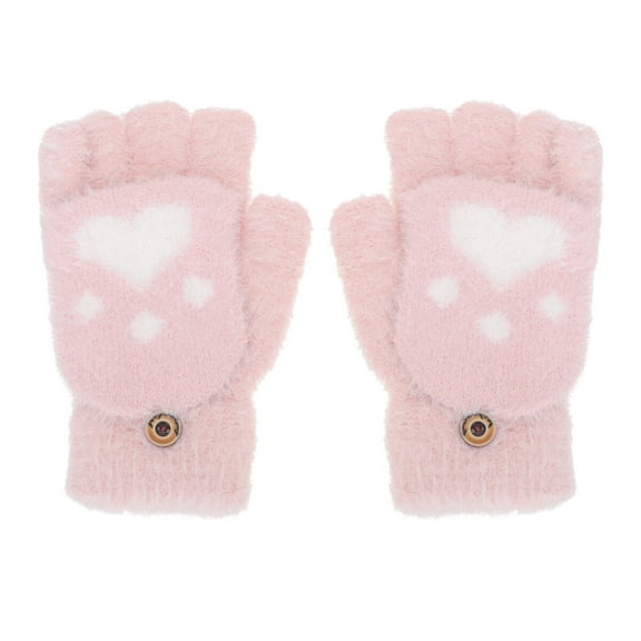 Gymnture Warm Fingerless Mittens for Kids