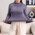thumbnail image 4 of Ltctricy Women's Plus Size T Shirts Casual Mock Neck Long Sleeve Slim Basic Layer Tops 2025 Fall Winter Clothes, 4 of 6