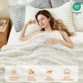 thumbnail image 4 of GARVEE Electric Blanket with Wireless Controller,King Size 104"x 90" Fluffy Faux Fur Bubble Heated Comforter Blankets,6 Heat Levels & 1-10 Hours Timer,Beige, 4 of 8