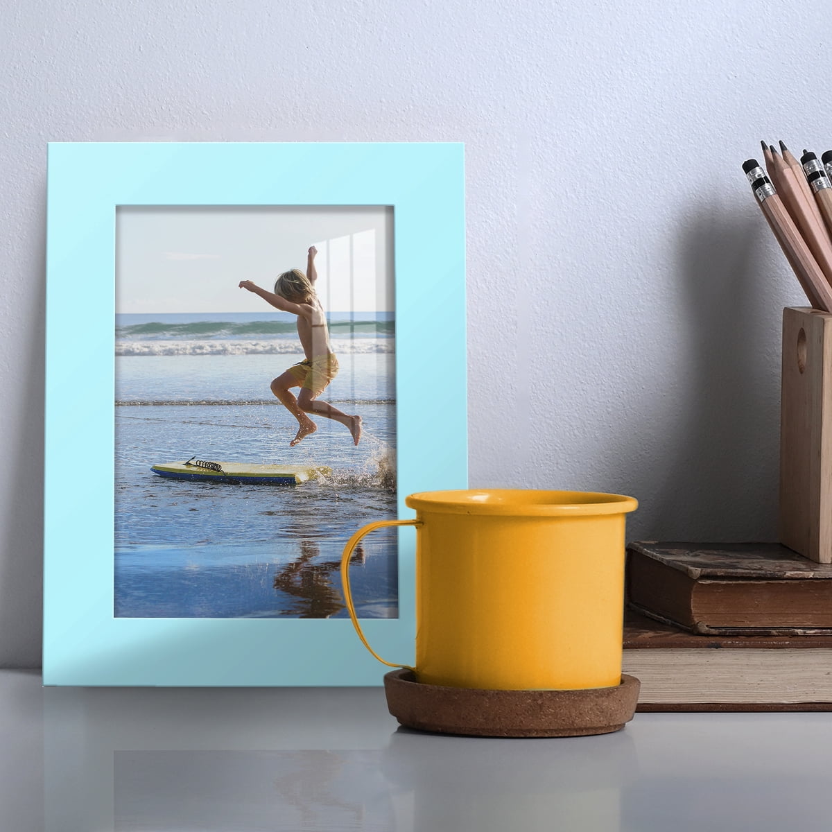 Modern Real Wood 3.5x5 inch Picture Frame in Blue