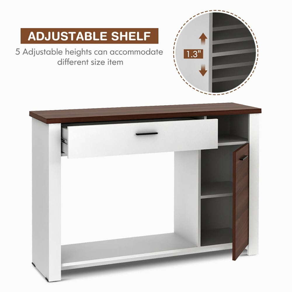 Spaco 48 Inch Console Table with Drawer and Cabinet, Entryway Table Hallway Table, Storage-Friendly Hallway Table for Foyer & Entry Spaces