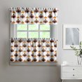 thumbnail image 2 of Rod Pocket Kitchen Curtain Set 3-Piece, 27.5x36 Inch Valance & Tier Drapes, Polyester Pongee Cafe Curtains for Living Room, Bathroom, Farmhouse Rustic Country Window Treatments., 2 of 6