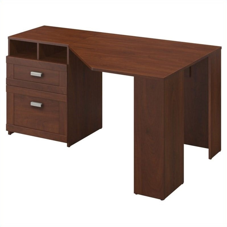 Bush Wheaton Reversible Corner Desk In Hansen Cherry Canada
