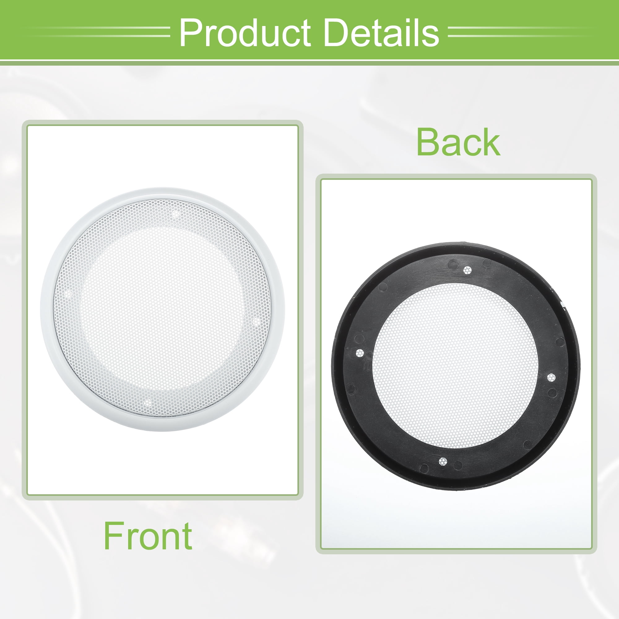 Unique Bargains Universal Car Speaker Grills Cover with Mounting Screws Iron ABS White 4"