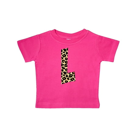 

Inktastic Leopard Print Letter L Gift Baby Boy or Baby Girl T-Shirt