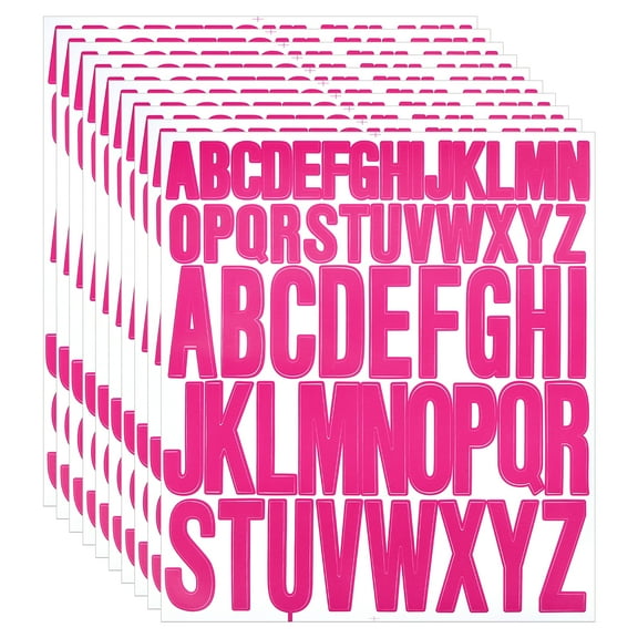 Uxcell 10 Sheets Letter Stickers, Self-Adhesive Alphabet Stickers for Bulletin Board Letters Kit Mailbox Numbers Labels DIY Crafts Art Making, Rose Red