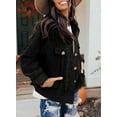 thumbnail image 4 of Asyoly Womens Corduroy Shacket Jackets Button Down Long Sleeve Solid Color Casual Lapel Coat Outwear With Pockets, 4 of 7