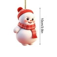 thumbnail image 3 of Christmas Snowman Ornaments, Red Hat Scarf Snow Man Ornament, New Acrylic Christmas Tree Decoration Doll, Car Rearview Hanging Decor, Christmas Surprise Gifts, Winter Wonderland Party Decor, 3 of 6