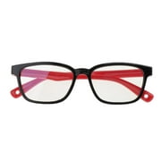 Children Anti-Blue Light & UV Protection Glasses Soft Silicone Frame, Computer Tablet Gaming TV Glasses Flexible Eyewear for Boys Girls - Black + Red