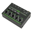 thumbnail image 1 of Mini Audio Mixer, 4 Channel Stereo Line Mixer for Sub Mixing, 6.35mm 4 In 1 Out Ultra Low Noise, Dynamic Microphone Independent Control, Sound Mixer for Guitars, Bass, Keyboards, 1 of 7