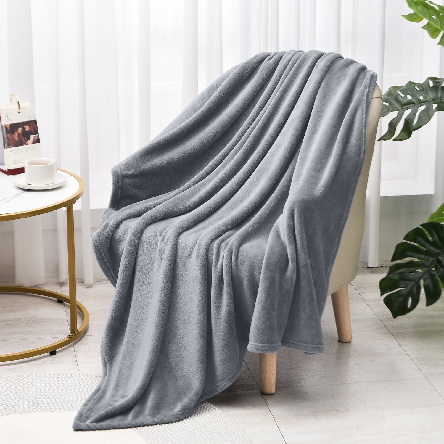 Astarin Throw Blanket, Twin Size Gray Blankets & Throws for Couch/Beds, Fuzzy and Cozy Blanket, 60x80 inches