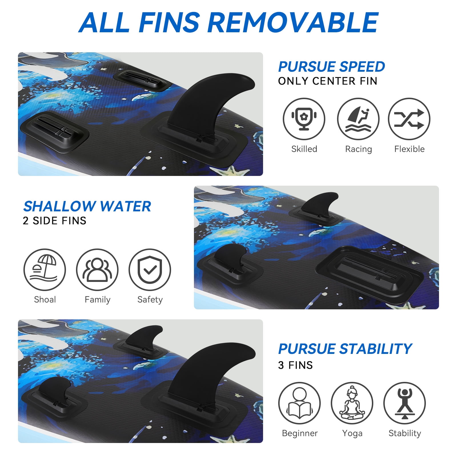 ELECWISH Inflatable Stand up Paddle Boards 11 ft with Premium SUP Paddle Board Accessories, Wide Stable Design, Non-Slip Comfort Deck for Youth & Adults