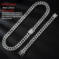 thumbnail image 5 of Men Women Hip Hop 13mm Crystal Cuban Chain HipHop Iced Out Bling Necklaces Fashion Charm Jewelry 9inch Bracelet&Necklace Set, 5 of 6