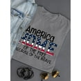 thumbnail image 3 of America Home Of The Free Flag T-Shirt Women -Image by Shutterstock, Female Medium, 3 of 4