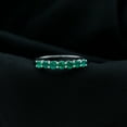 thumbnail image 3 of Rosec Jewels 3/4 CT Round Green Emerald Seven Stone Gold Ring for Women - May Birthstone, 14K White Gold, US 9.00, 3 of 7