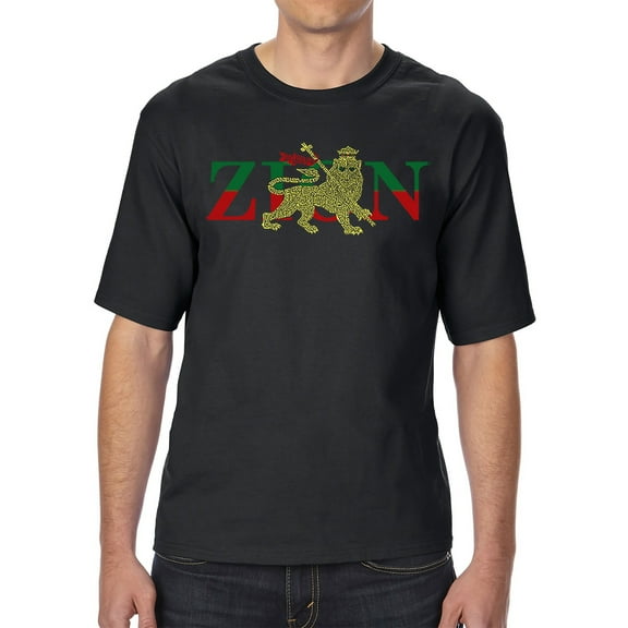 LA Pop Art Men's Tall and Long Word Art T-shirt - Zion - One Love