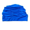thumbnail image 3 of ZACPNCV Swim Cap for Women Solid Color Nylon Swim Cap with A Pleated Headband Blue Free Size, 3 of 6