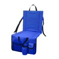 thumbnail image 2 of Silla de estadio portátil, con cojín acolchado de bolsillo, colchoneta para sentarse, tela Oxford, ancha y ligera para acampar, senderismo, playa, Azul, 2 of 7