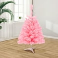 thumbnail image 2 of 2FT Unlit Artificial Christmas Tree for Holiday Decoration, Premium Hinged Spruce Green Xmas Tree with 800 Branch Tips and Foldable Plastic Stand for Home, Office, Party(Pink), 2 of 6