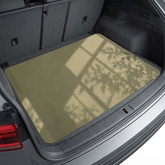Universal Car Trunk Mat 37" x 54", Botanical Shadow All Weather Cargo Liner, Practical Auto Interior Accessories, Sage Green Window and Leaf Branch Shadows Cargo Mat Fits Most Cars SUVs Trucks