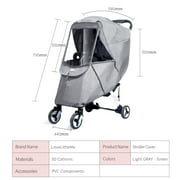 Sunveno Windproof Waterproof All-Weather Stroller Sun Shade, Gray