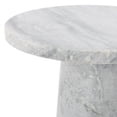 thumbnail image 6 of Safavieh Couture Valentia Modern Marble and Manufactured Wood Round End Table, Light Gray, 6 of 7