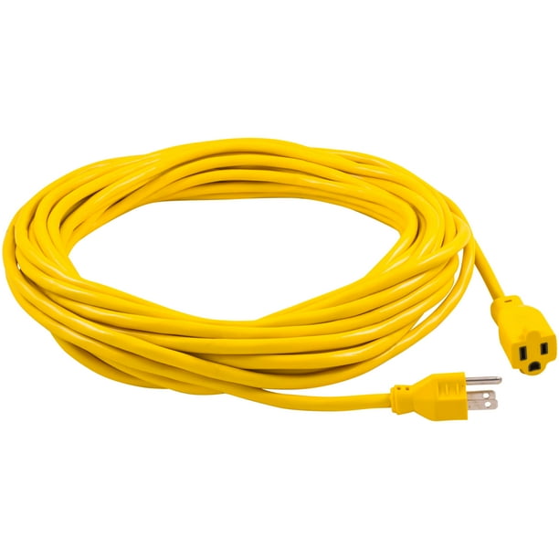 GE Indoor/Outdoor 50ft. Grounded Heavy Duty Extension Cord, Yellow, 50672